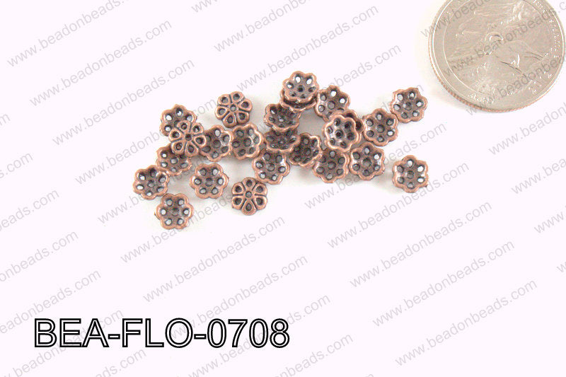 Flower Beadcap Copper 7mm BEA-FLO-0708