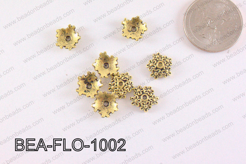 Flower Beadcap Gold 10mm BEA-FLO-1002