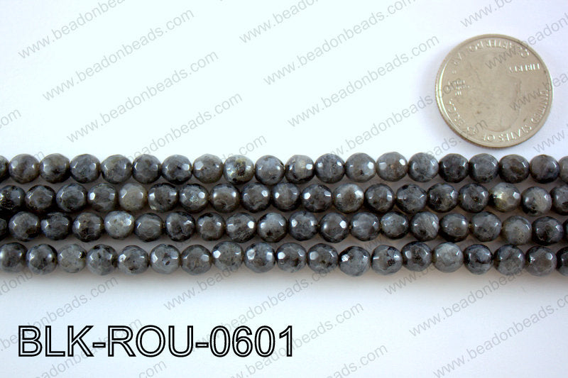 Black Labradorite faceted round 6mmBLK-ROU-0601