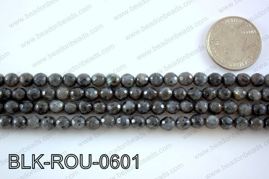 Black Labradorite faceted round 6mmBLK-ROU-0601