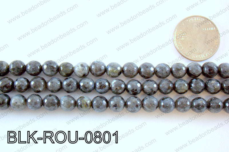 Black Labradorite faceted round 8mmBLK-ROU-0801