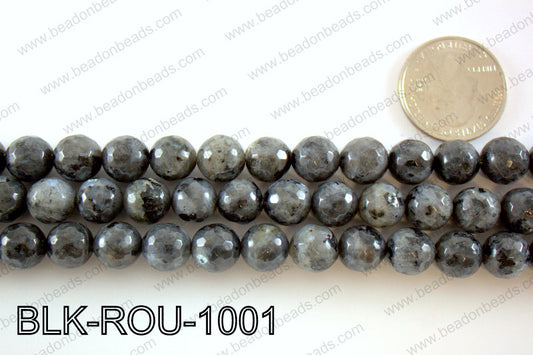 Black Labradorite faceted round 10mmBLK-ROU-1001