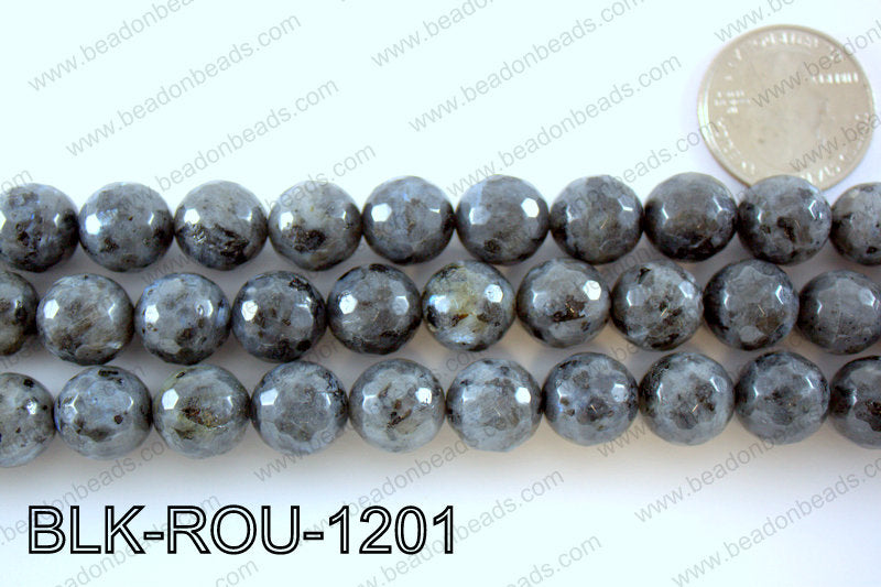 Black Labradorite faceted round 12mmBLK-ROU-1201