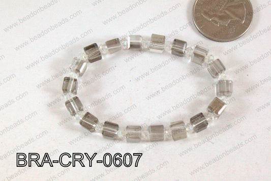 Crystal Cube Bracelet Grey 6mm BRA-CRY-0607