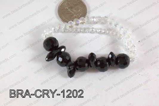 Crystal Bracelet Black 12mm BRA-CRY-1202
