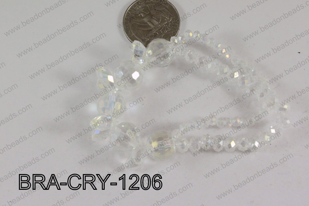 Crystal Bracelet Clear AB 12mm BRA-CRY-1206