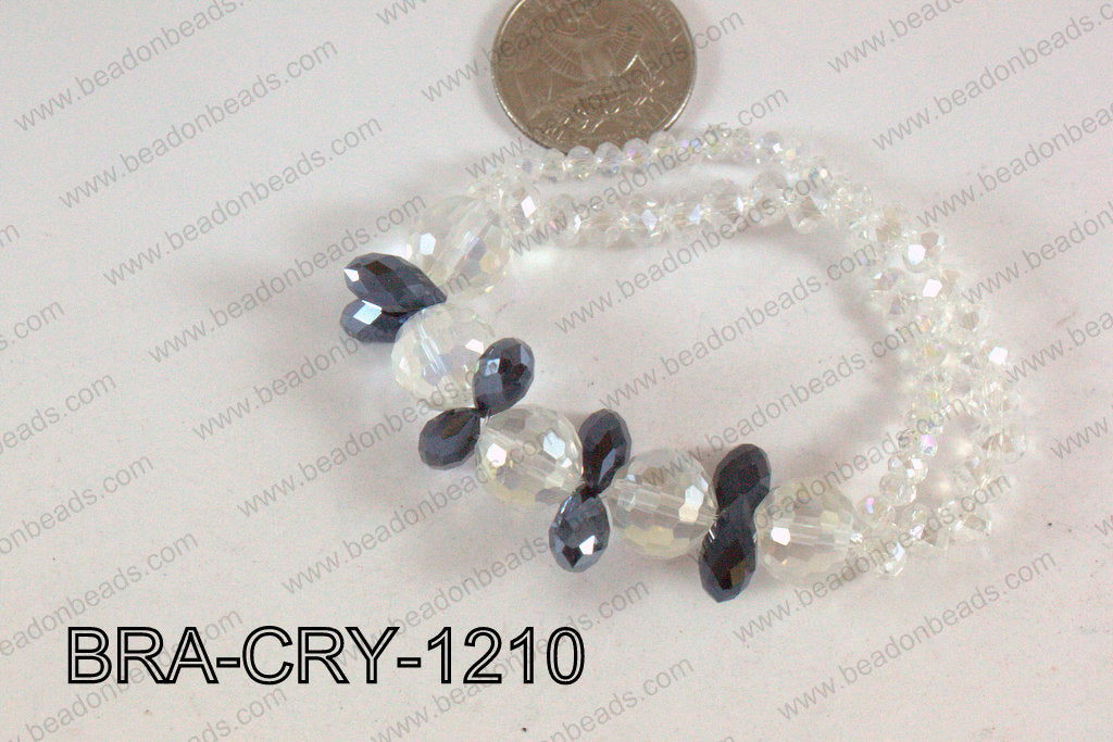 Crystal Bracelet Clear/Black 12mm BRA-CRY-1210