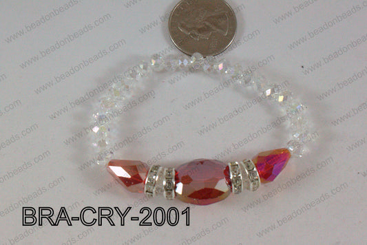Crystal Bracelet Red AB 20x16mm BRA-CRY-2001