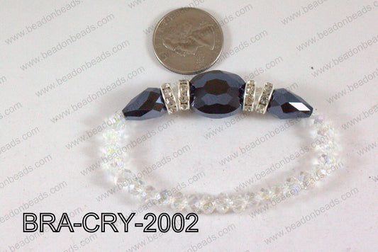 Crystal Bracelet Hematite 20x16mm BRA-CRY-2002