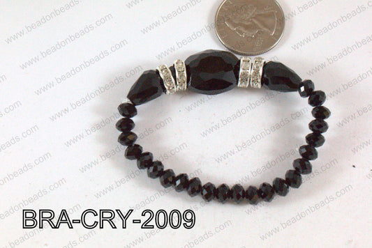 Crystal Bracelet Black 20x16mm BRA-CRY-2009