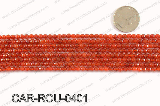 CARNELIAN FACETED ROUND 4mm CAR-ROU-0401