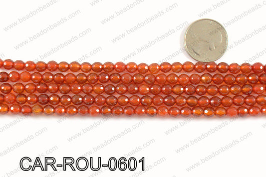 CARNELIAN FACETED ROUND 6mm CAR-ROU-0601