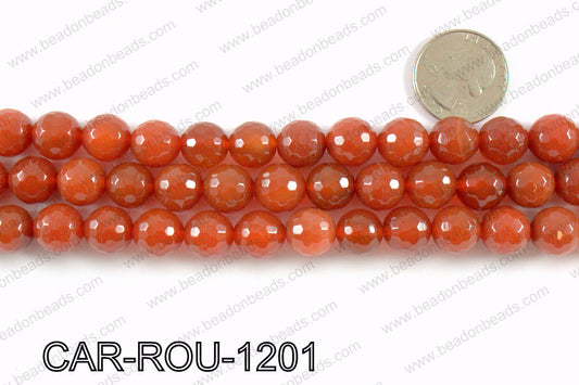 CARNELIAN FACETED ROUND 12mm CAR-ROU-1201
