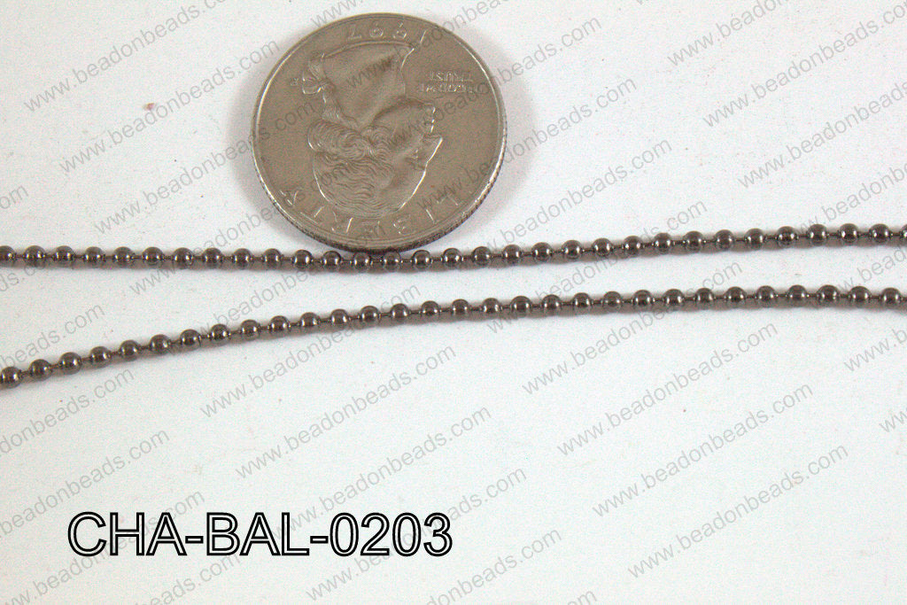 Ball Chain Gun Metal 2mm CHA-BAL-0203