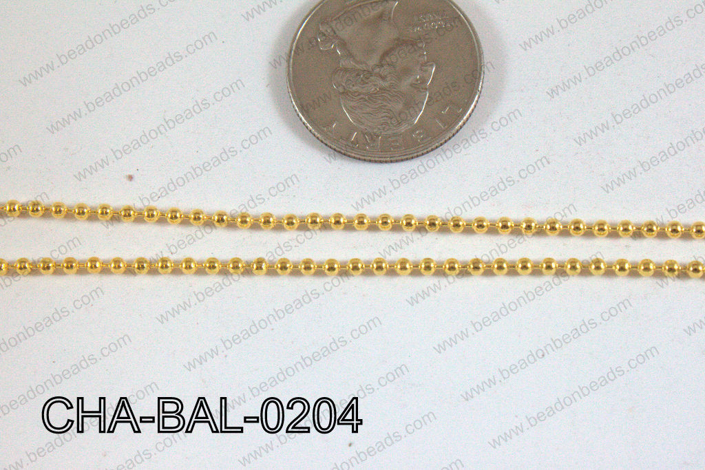 Ball Chain Gold 2mm CHA-BAL-0204