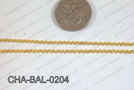 Ball Chain Gold 2mm CHA-BAL-0204