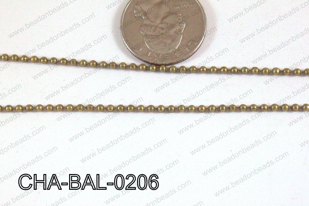 Ball Chain Bronze 2mm CHA-BAL-0206