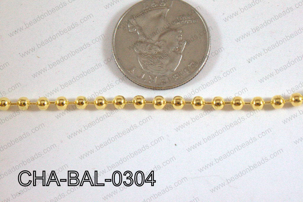 Ball Chain Gold 3mm CHA-BAL-0304