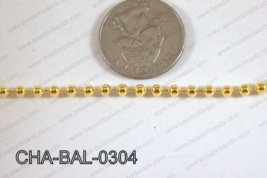 Ball Chain Gold 3mm CHA-BAL-0304
