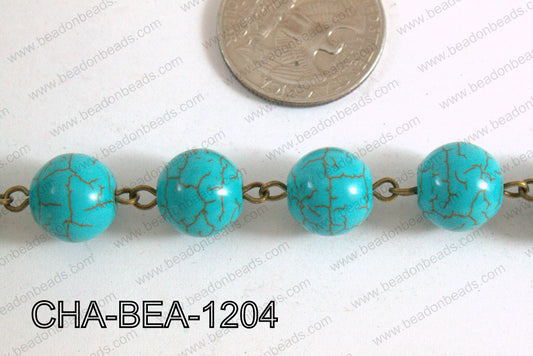 Bronze Chain with Howlite 12mm CHA-BEA-1204