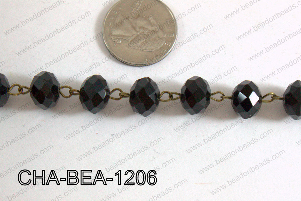 Chain with Black Crystal 12mm CHA-BEA-1206