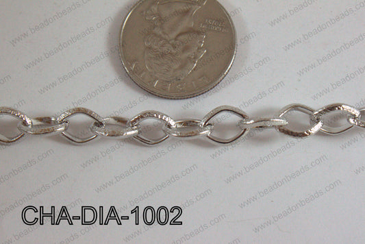 Diamond Link Chain Dark Silver 10x8mm CHA-DIA-1002