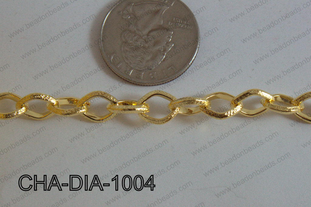 Diamond Link Chain Gold 10x8mm CHA-DIA-1004