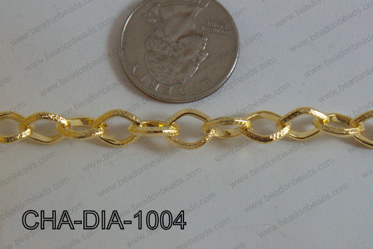 Diamond Link Chain Gold 10x8mm CHA-DIA-1004