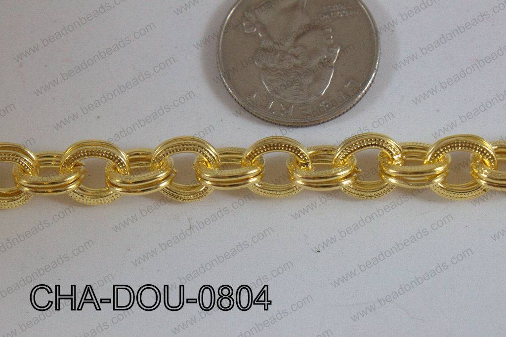 Double Link Chain Gold 8mm CHA-DOU-0804