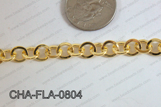 Flat Round Gold Chain 8mm CHA-FLA-0804