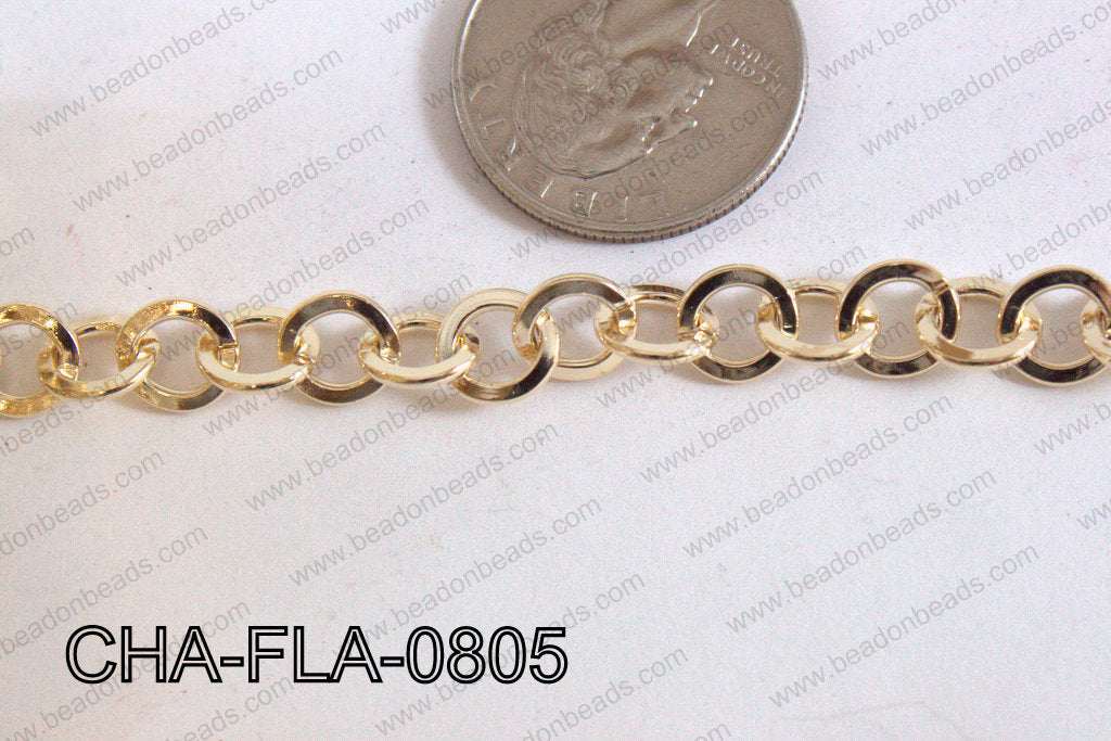 Flat Round Chain Rose Gold 8mm CHA-FLA-0805