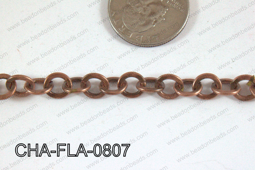 Flat Round Chain Copper 8mm CHA-FLA-0807