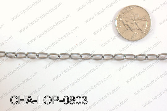 Gun Metal Chain Loop 8mm CHA-LOP-0803