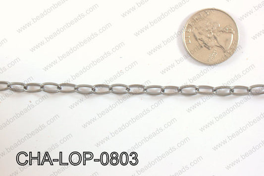 Gun Metal Chain Loop 8mm CHA-LOP-0803