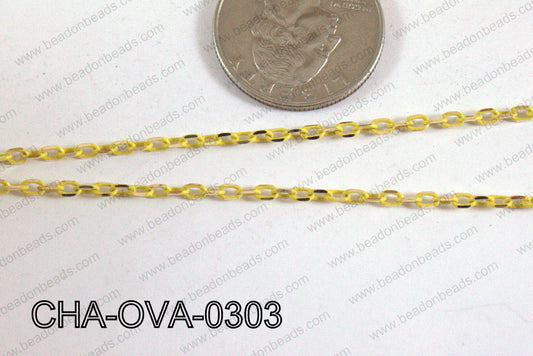 Oval Link Chain Gold 3x2mm CHA-OVA-0303