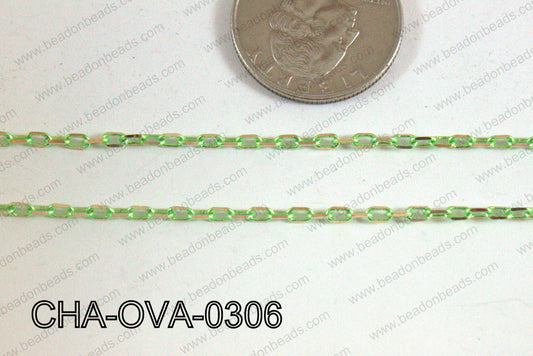 Oval Link Chain Green 3x2mm CHA-OVA-0306