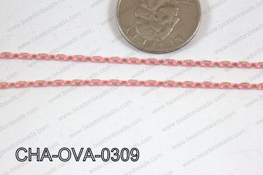 Oval Link Chain Light Pink 3x2mm CHA-OVA-0309