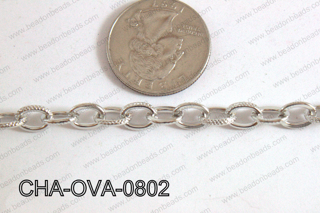 Oval Link Chain Dark Silver 8x6mm CHA-OVA-0802