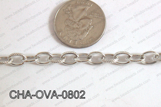 Oval Link Chain Dark Silver 8x6mm CHA-OVA-0802