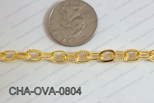 Oval Link Chain Gold 8x6mm CHA-OVA-0804