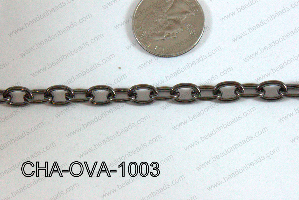 Oval Loop Chain Gun Metal 10x7mm CHA-OVA-1003