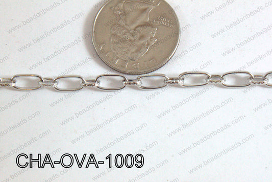 Oval Link Chain Dark Silver 10x5mm CHA-OVA-1009