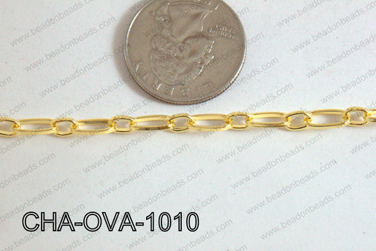 Oval Link Chain Gold 10x5mm CHA-OVA-1010