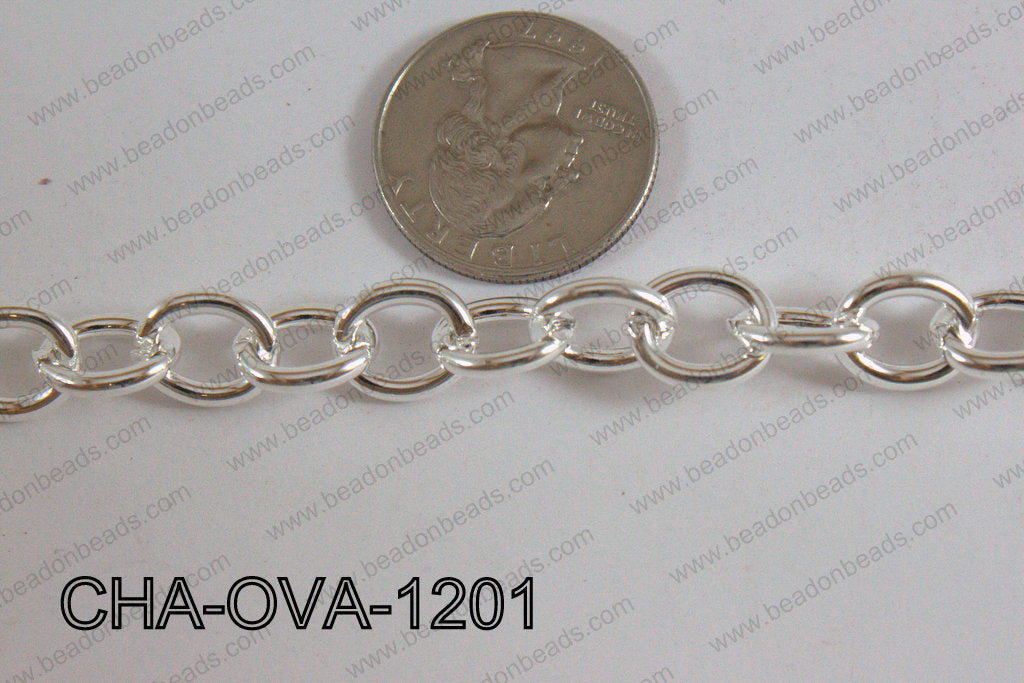 Oval Loop Chain Light Silver 10x12mm CHA-OVA-1201