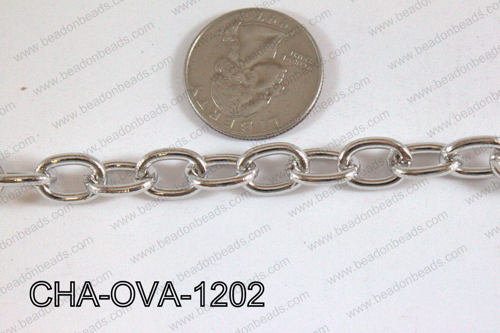 Oval Loop Chain Dark Silver 10x12mm CHA-OVA-1202