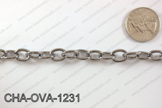 Chain Oval 12mm gun metal CHA-OVA-1231