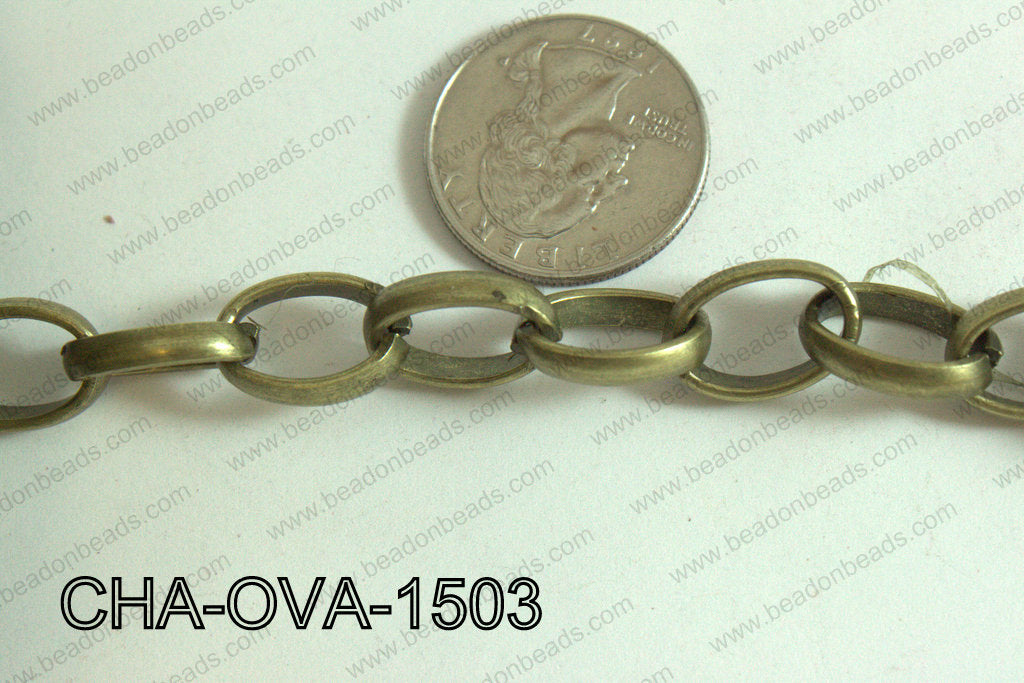 Oval Loop Chain Bronze 15x10mm CHA-OVA-1503