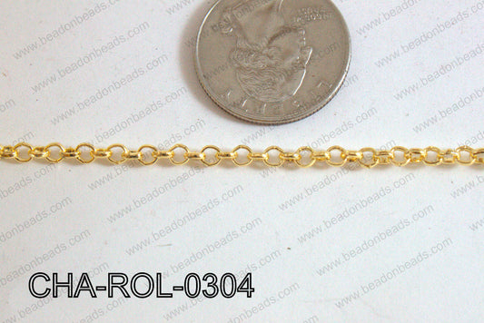 Rolo Chain Gold 3mm CHA-ROL-0304