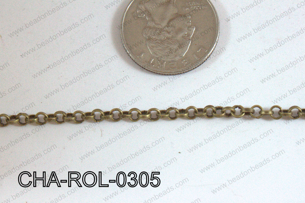 Rolo Chain Bronze 3mm CHA-ROL-0305
