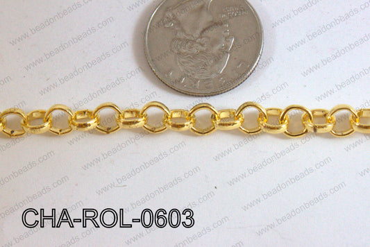 Rolo Chain Gold 6mm CHA-ROL-0603